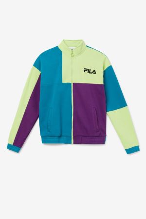 FILA Roland Full Zip Sweatshirts Green / Purple,Mens Clothing | CA.SRYVLF713